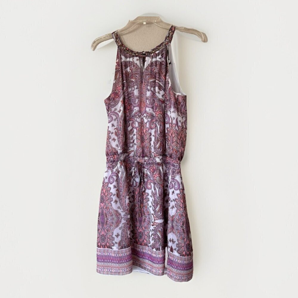 White House Black Market Dress paisley pattern Size Medium Purple Pink